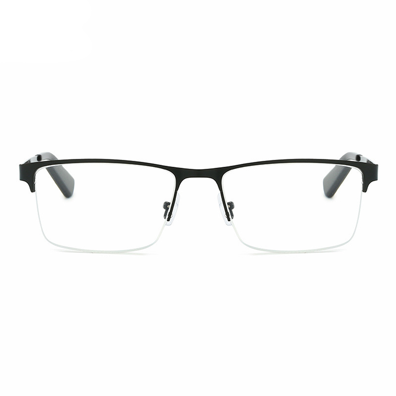 HALF-FRAME METAL TEXTURE ANTI-BLUE LIGHT READING GLASSES