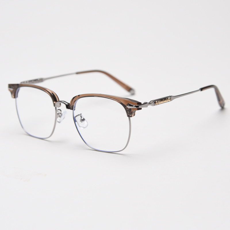 Prescription Glasses - BUSINESS METAL HALF FRAME PHOTOCHROMIC READING GLASSES