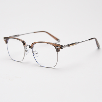 Prescription Glasses - BUSINESS METAL HALF FRAME PHOTOCHROMIC READING GLASSES