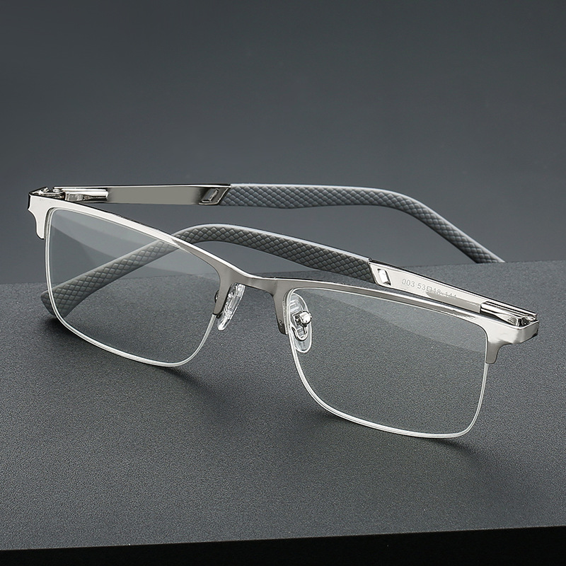 Prescription Glasses - MEN'S RETRO HALF-FRAME ANTI-BLUE LIGHT  GLASSES