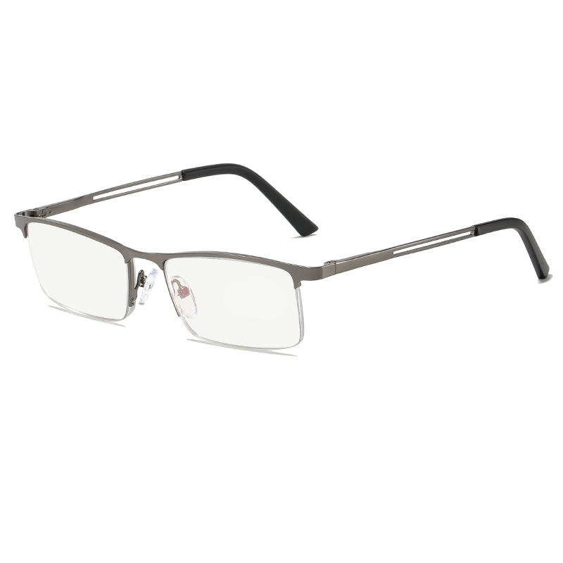 MEN'S HALF-FRAME METAL ANTI-BLUE LIGHT READING GLASSES