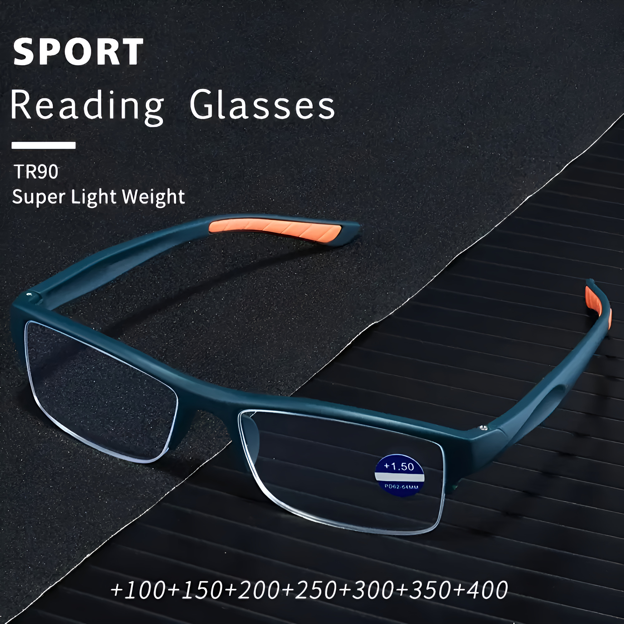 SPORTS NON-SLIP HALF-FRAME ULTRA-LIGHT READING GLASSES
