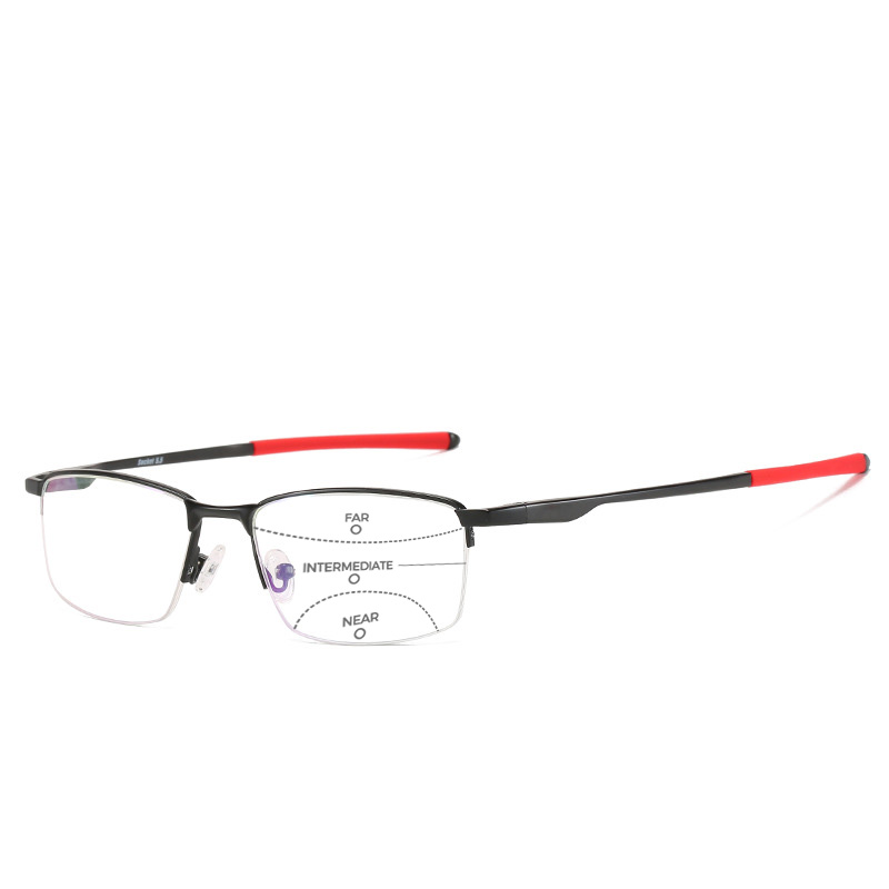 BUSINESS-STYLE SEMI-RIMLESS MINIMALIST PHOTOCHROMIC MULTIFOCAL READING GLASSES