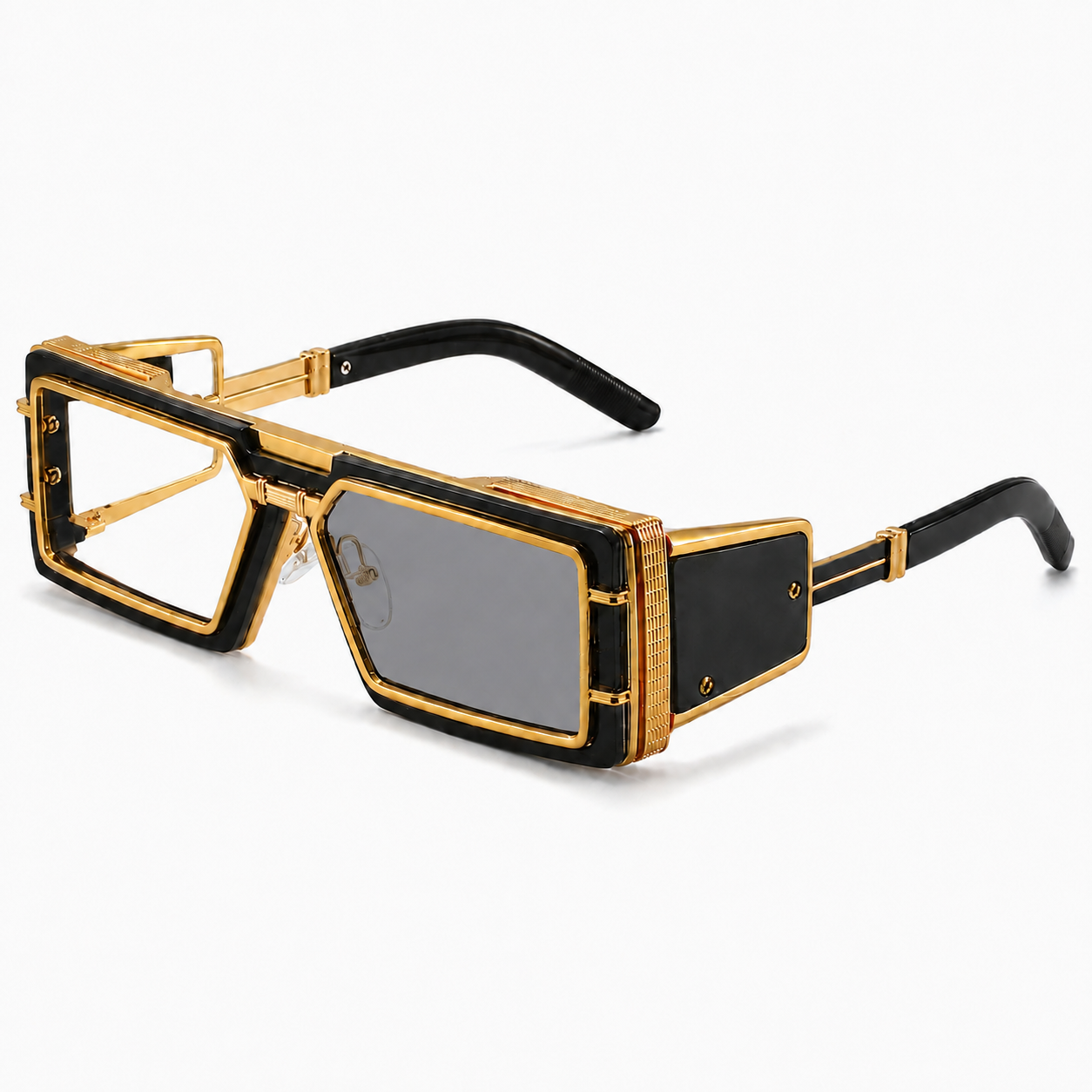 MEN’S FUTURISTIC SQUARE READING GLASSES WITH SIDE PANELS