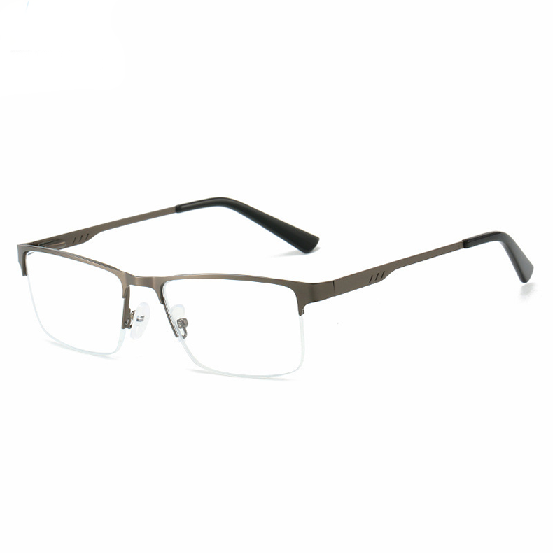 HALF-FRAME METAL TEXTURE ANTI-BLUE LIGHT READING GLASSES