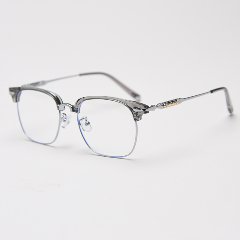 Prescription Glasses - BUSINESS METAL HALF FRAME PHOTOCHROMIC READING GLASSES