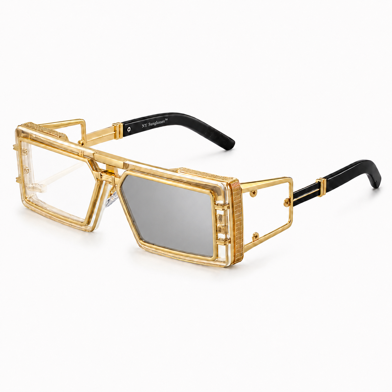 MEN’S FUTURISTIC SQUARE READING GLASSES WITH SIDE PANELS