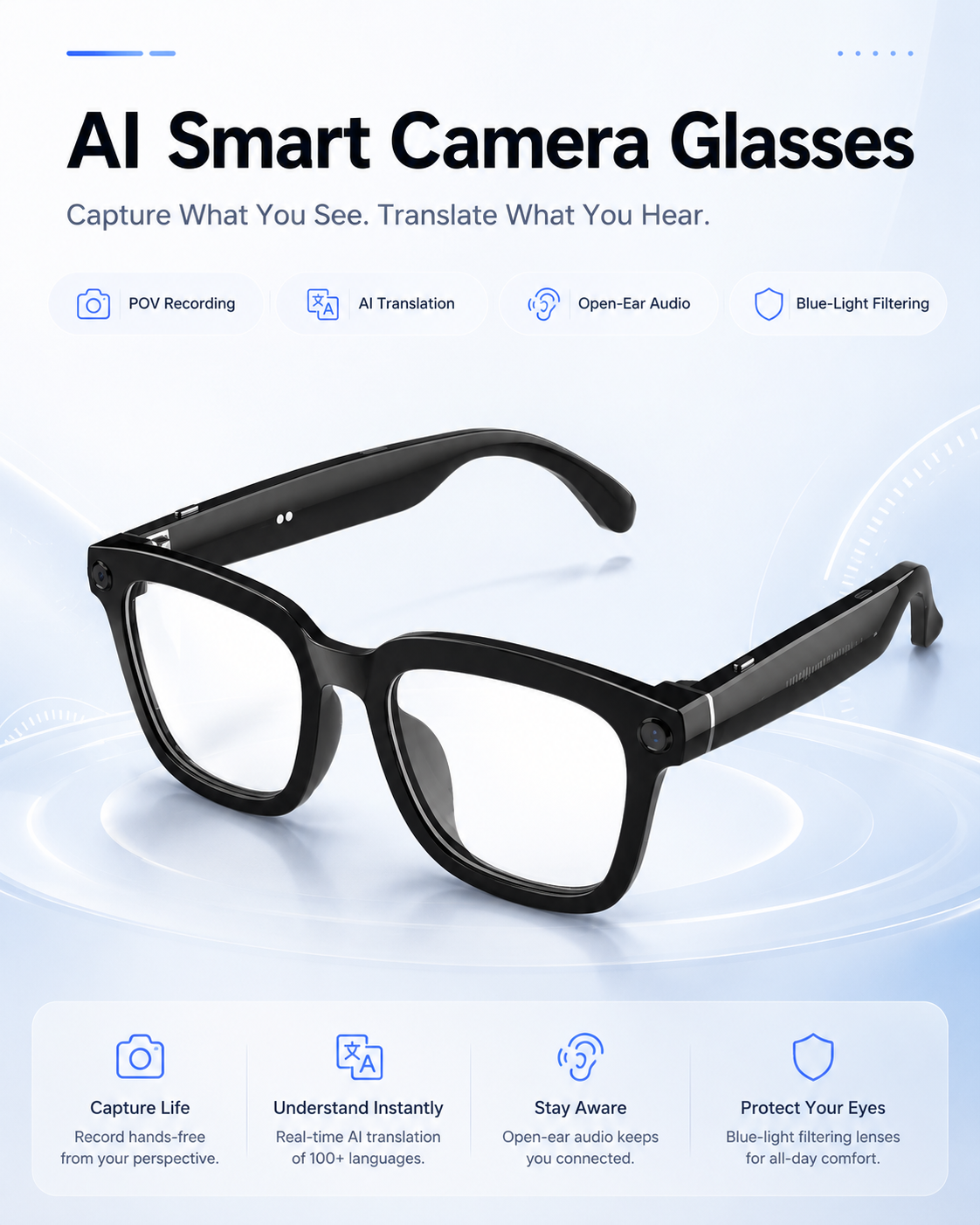 Manlykicks AI Camera Glasses 2.0