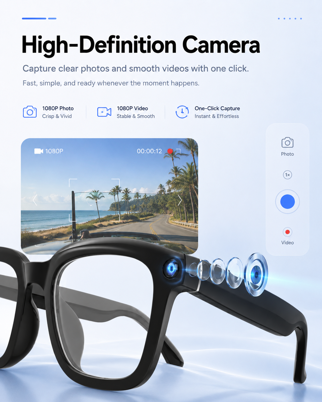 Manlykicks AI Camera Glasses 2.0
