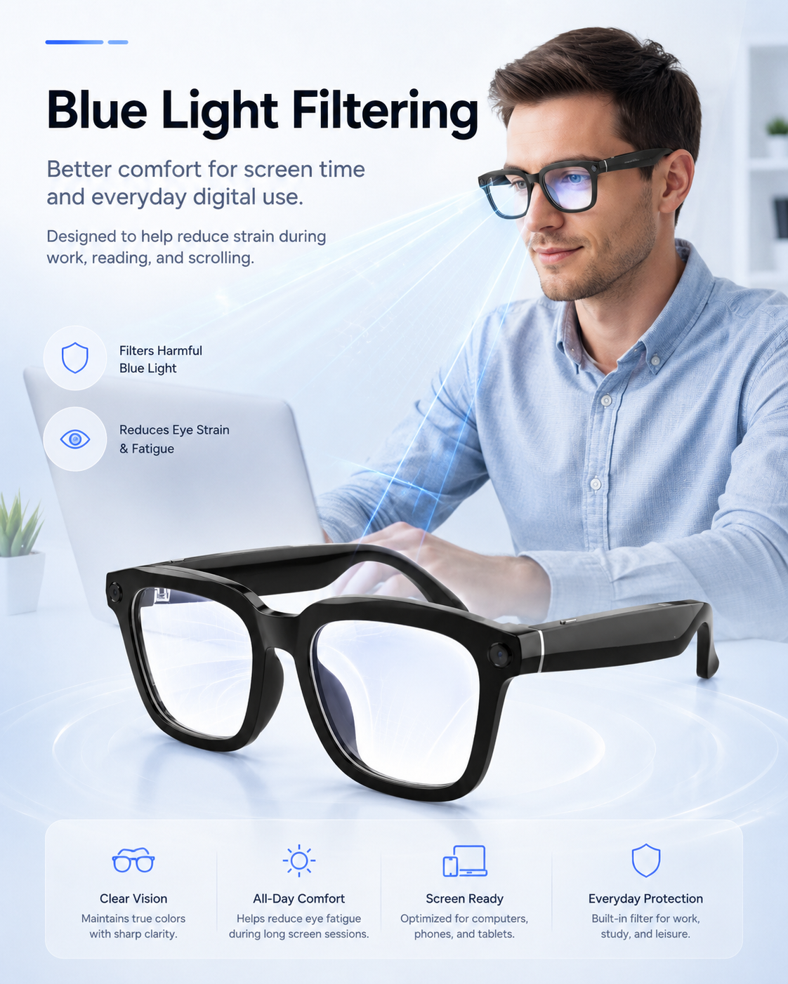 Manlykicks AI Camera Glasses 2.0