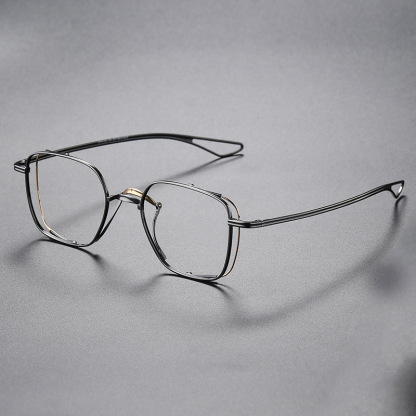 MEN'S RETRO PURE TITANIUM SQUARE LARGE FRAME GLASSES