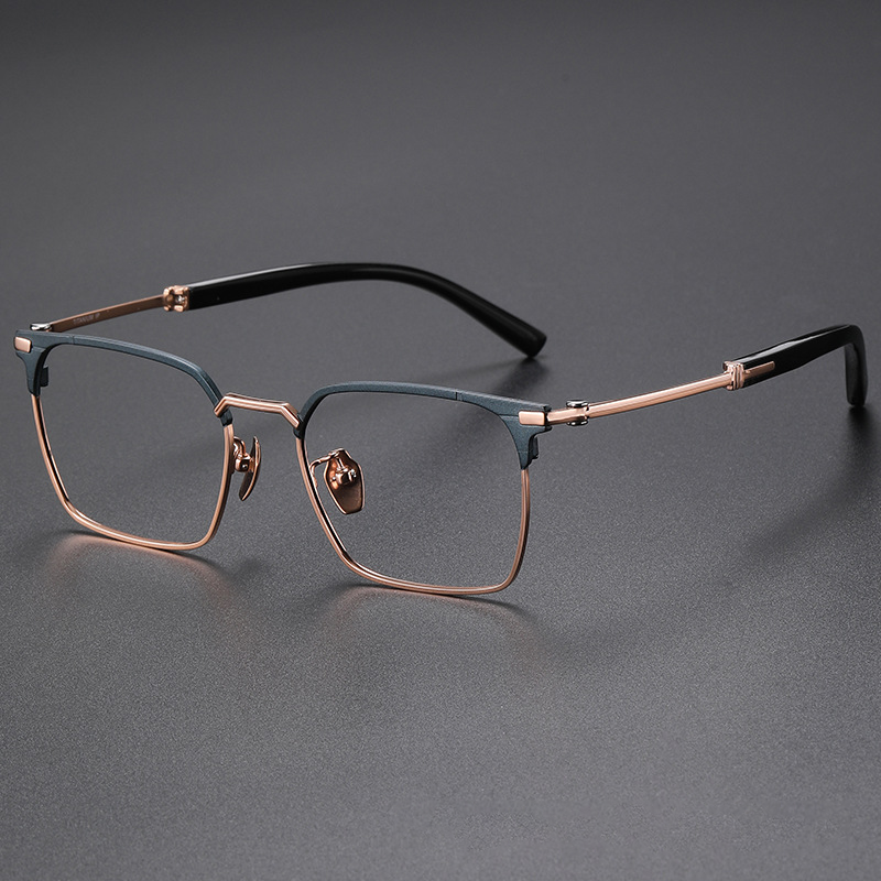 Prescription Glasses -BUSINESS CASUAL HORN TITANIUM FULL FRAME GLASSES