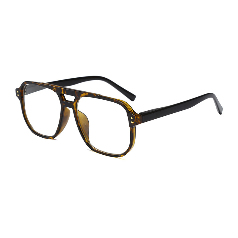 RETRO SQUARE FRAME DOUBLE BEAM ANTI-BLUE LIGHT READING GLASSES