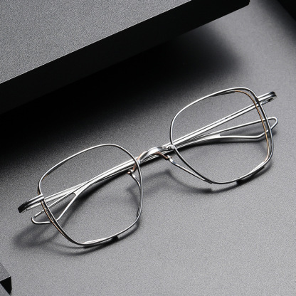 MEN'S RETRO PURE TITANIUM SQUARE LARGE FRAME GLASSES