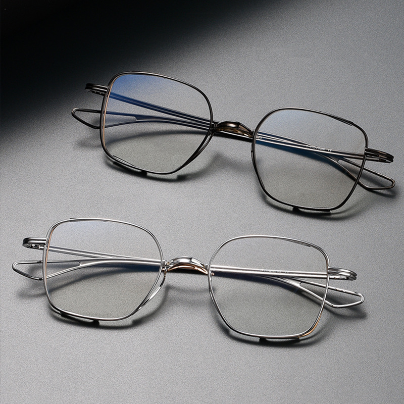 Prescription Glasses -RETRO PURE TITANIUM SQUARE LARGE FRAME GLASSES