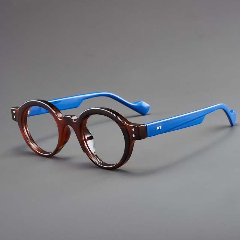 VINTAGE COLOR-BLOCK ROUND FRAME READING GLASSES