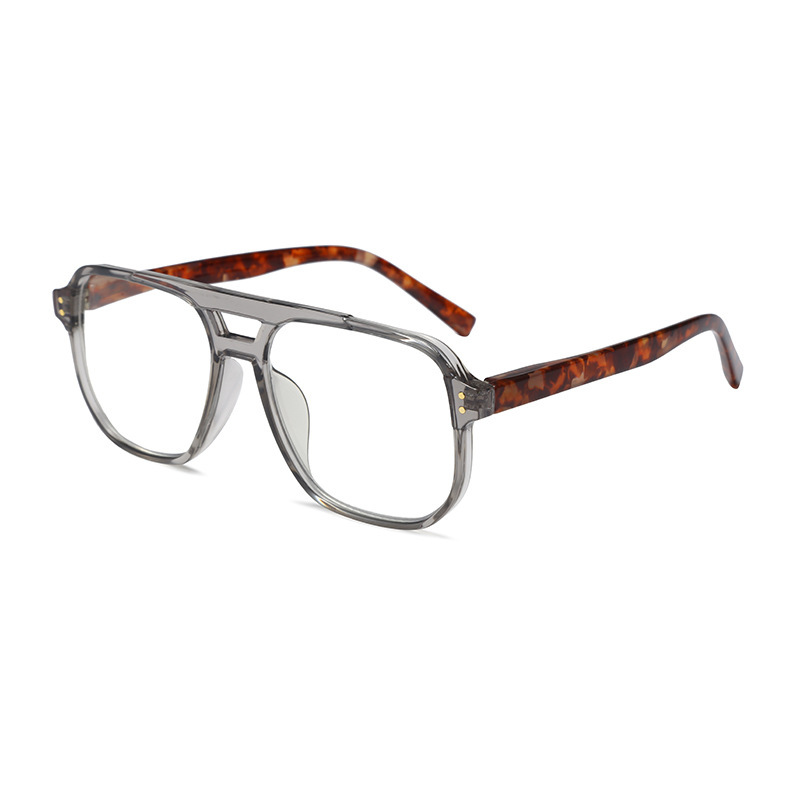 RETRO SQUARE FRAME DOUBLE BEAM ANTI-BLUE LIGHT READING GLASSES