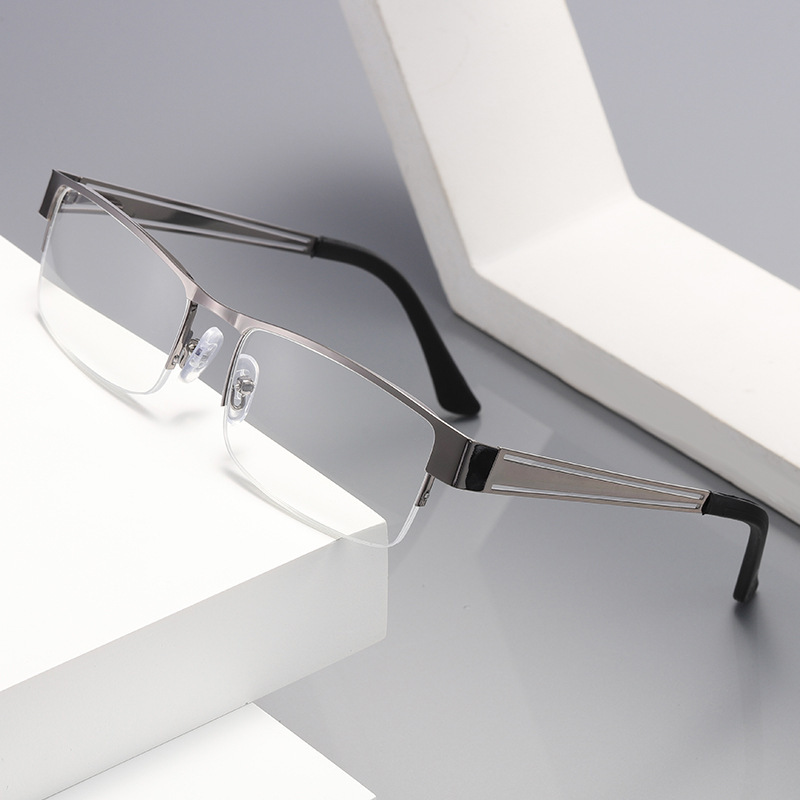 THIN RETRO METAL HALF-FRAME READING GLASSES