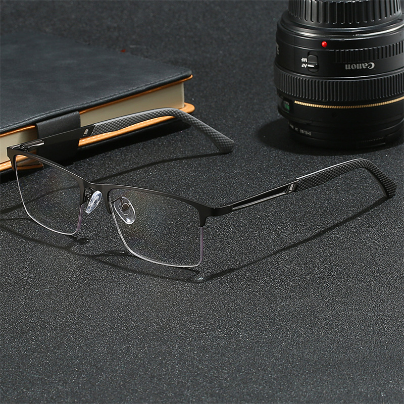 Prescription Glasses - MEN'S RETRO HALF-FRAME ANTI-BLUE LIGHT  GLASSES