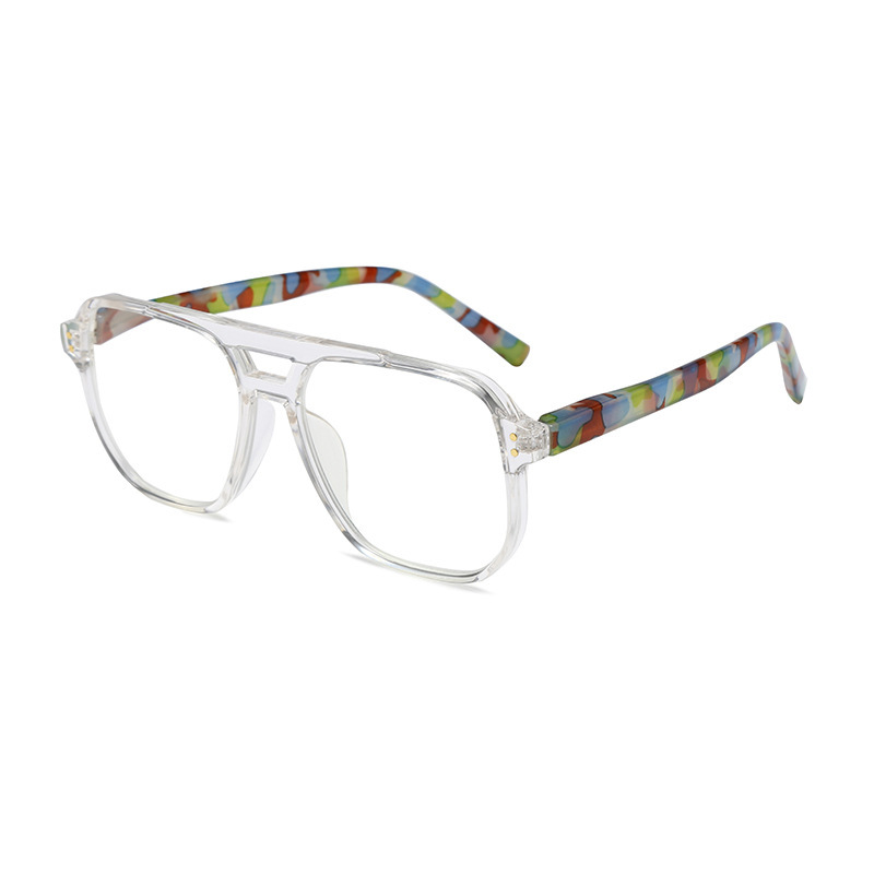 RETRO SQUARE FRAME DOUBLE BEAM ANTI-BLUE LIGHT READING GLASSES