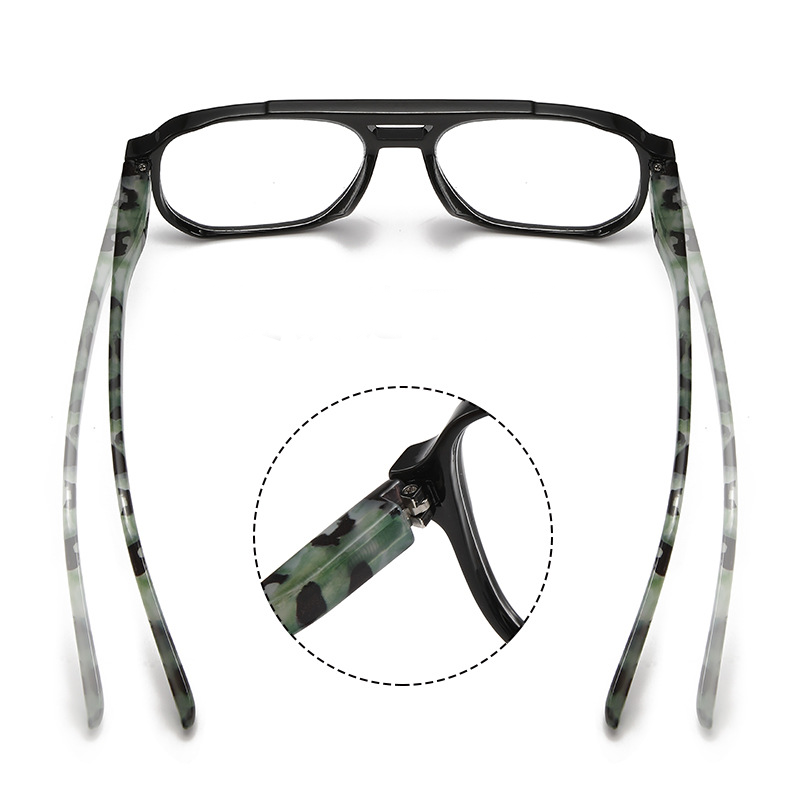 RETRO SQUARE FRAME DOUBLE BEAM ANTI-BLUE LIGHT READING GLASSES