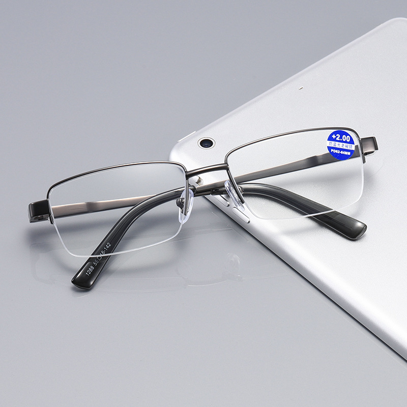 ULTRALIGHT SPRING HALF-FRAME FASHIONABLE ANTI-BLUE LIGHT READING GLASSES