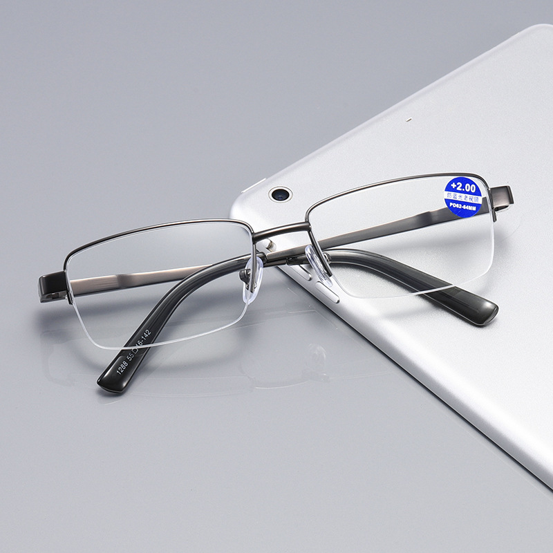 ULTRALIGHT SPRING HALF-FRAME FASHIONABLE ANTI-BLUE LIGHT READING GLASSES
