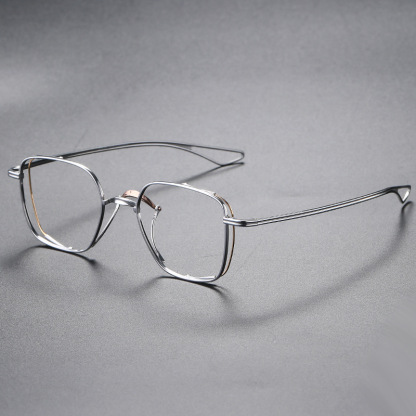 MEN'S RETRO PURE TITANIUM SQUARE LARGE FRAME GLASSES
