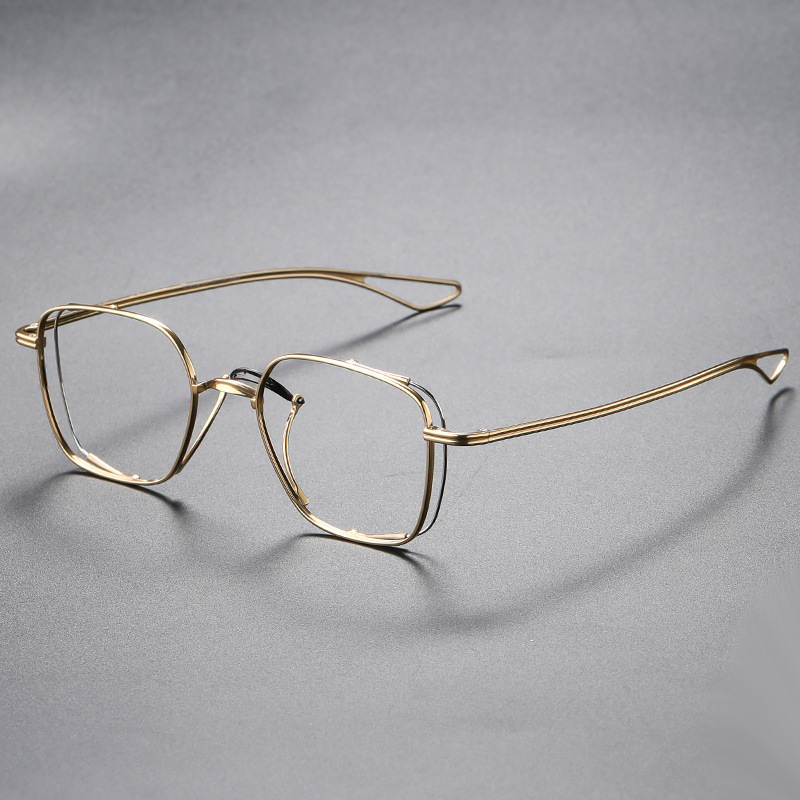 MEN'S RETRO PURE TITANIUM SQUARE LARGE FRAME GLASSES