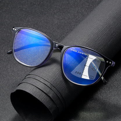 RETRO ROUND ANTI-BLUE LIGHT PROGRESSIVE MULTI-FOCAL READING GLASSES