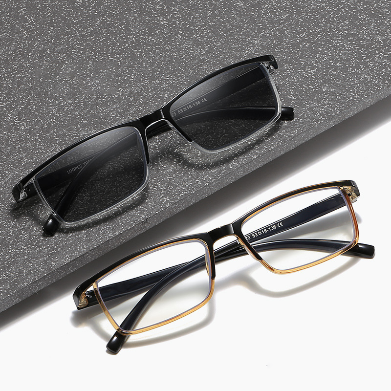 MEN'S SMALL SQUARE FRAME PHOTOCHROMIC READING GLASSES