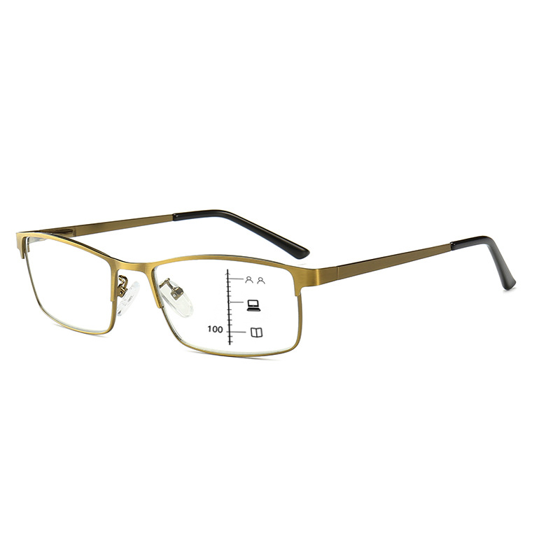 ULTRA-LIGHT VINTAGE GOLD SQUARE READING GLASSES