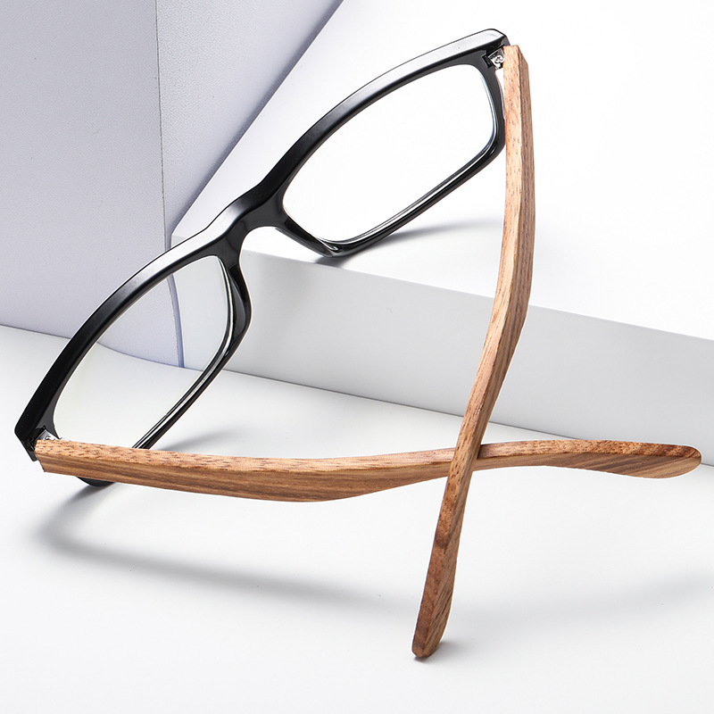 SQUARE VINTAGE WALNUT GRAIN READING GLASSES