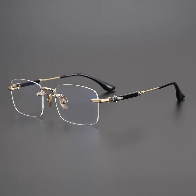 RETRO FRAMELESS BUSINESS ANTI-BLUE LIGHT READING GLASSES