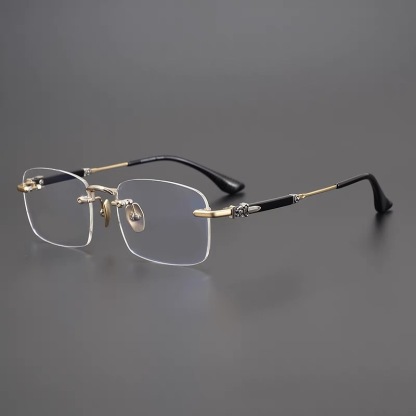 RETRO FRAMELESS BUSINESS ANTI-BLUE LIGHT READING GLASSES