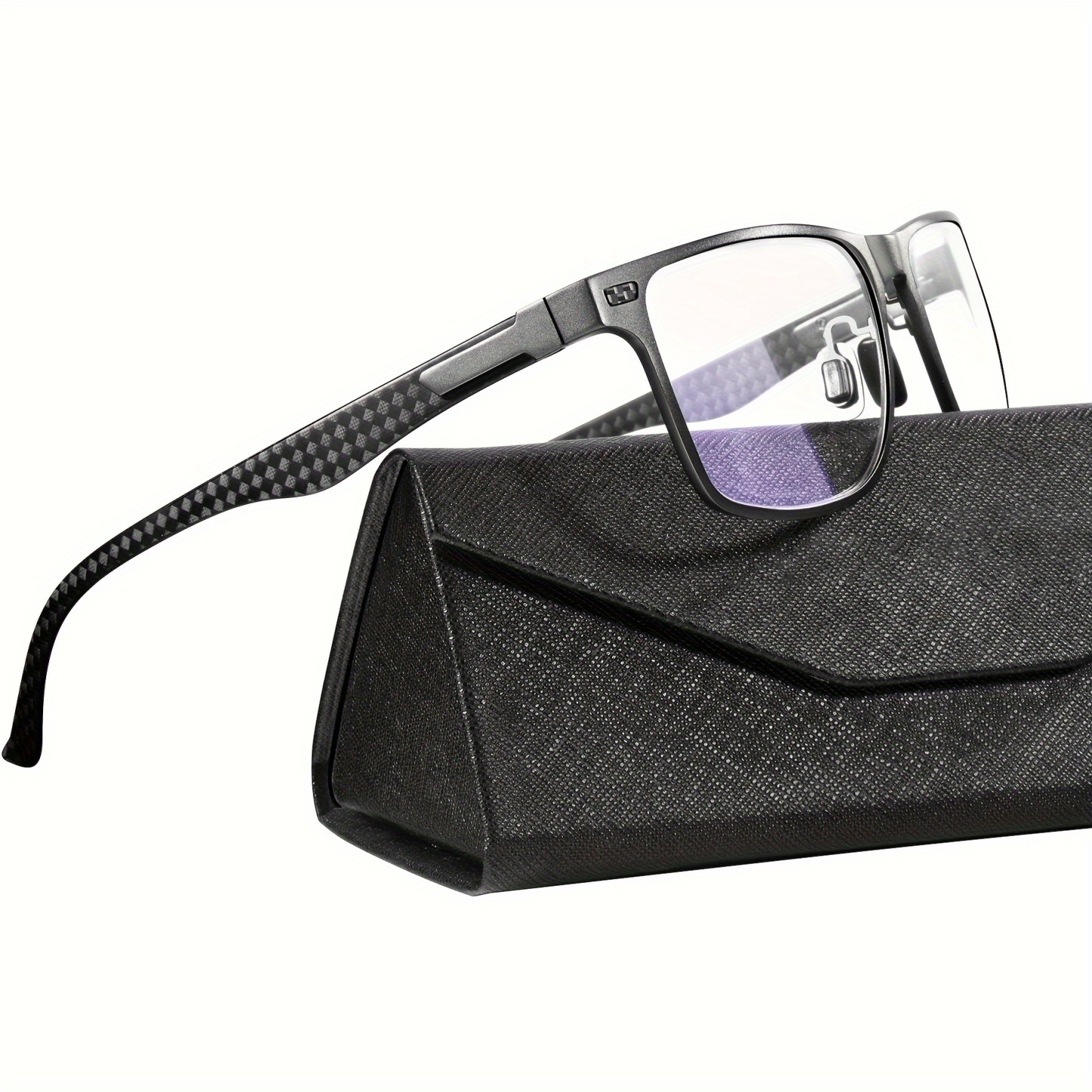CASUAL LARGE FRAME CARBON FIBER PATTERN COLOR CHANGING MULTI-FOCAL READING GLASSES