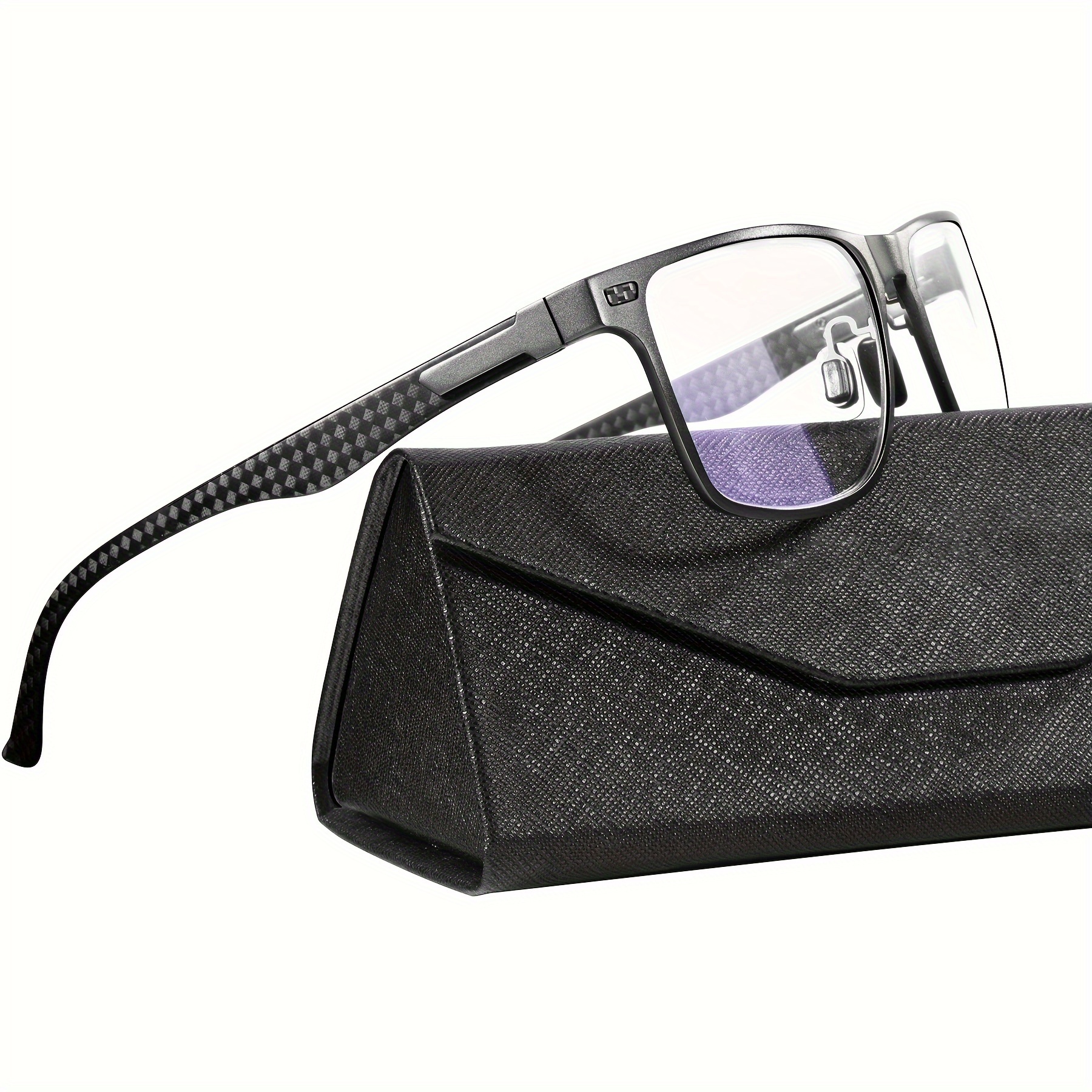 CASUAL LARGE FRAME CARBON FIBER PATTERN COLOR CHANGING MULTI-FOCAL READING GLASSES