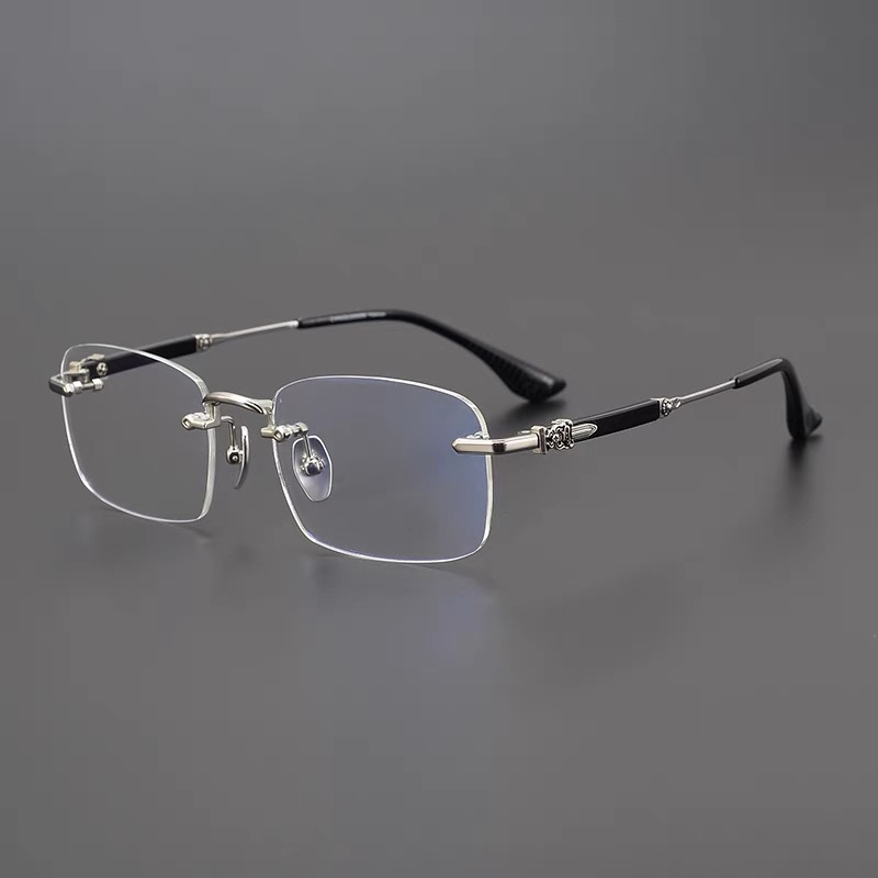 RETRO FRAMELESS BUSINESS ANTI-BLUE LIGHT READING GLASSES