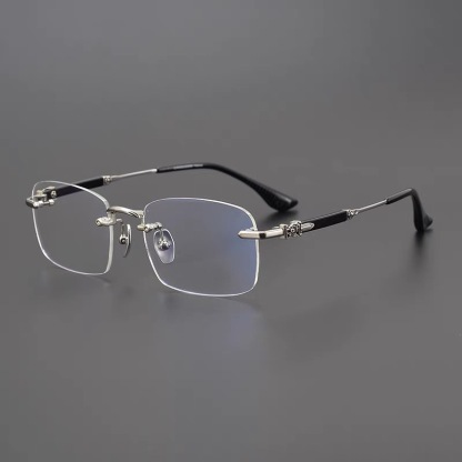 RETRO FRAMELESS BUSINESS ANTI-BLUE LIGHT READING GLASSES