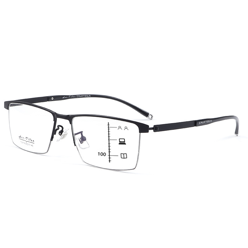 Prescription Glasses-BUSINESS CASUAL PURE TITANIUM COLOR CHANGING MULTI-FOCAL READING GLASSES