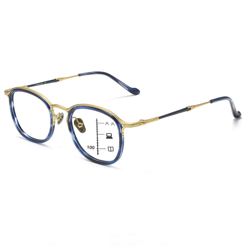 CASUAL & TEXTURED METAL FULL-RIM BLUE LIGHT BLOCKING READING GLASSES