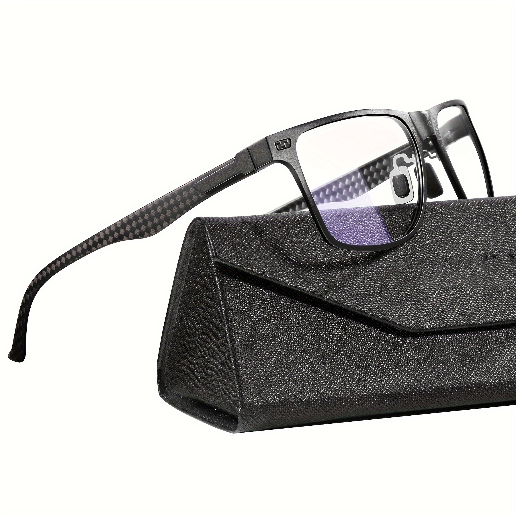 CASUAL LARGE FRAME CARBON FIBER PATTERN COLOR CHANGING MULTI-FOCAL READING GLASSES