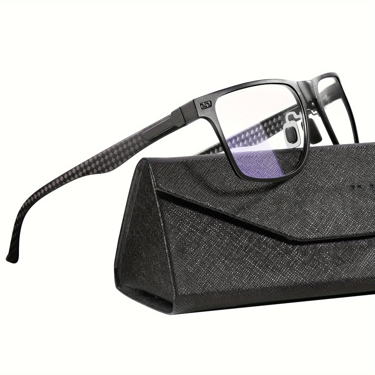 CASUAL LARGE FRAME CARBON FIBER PATTERN COLOR CHANGING MULTI-FOCAL READING GLASSES