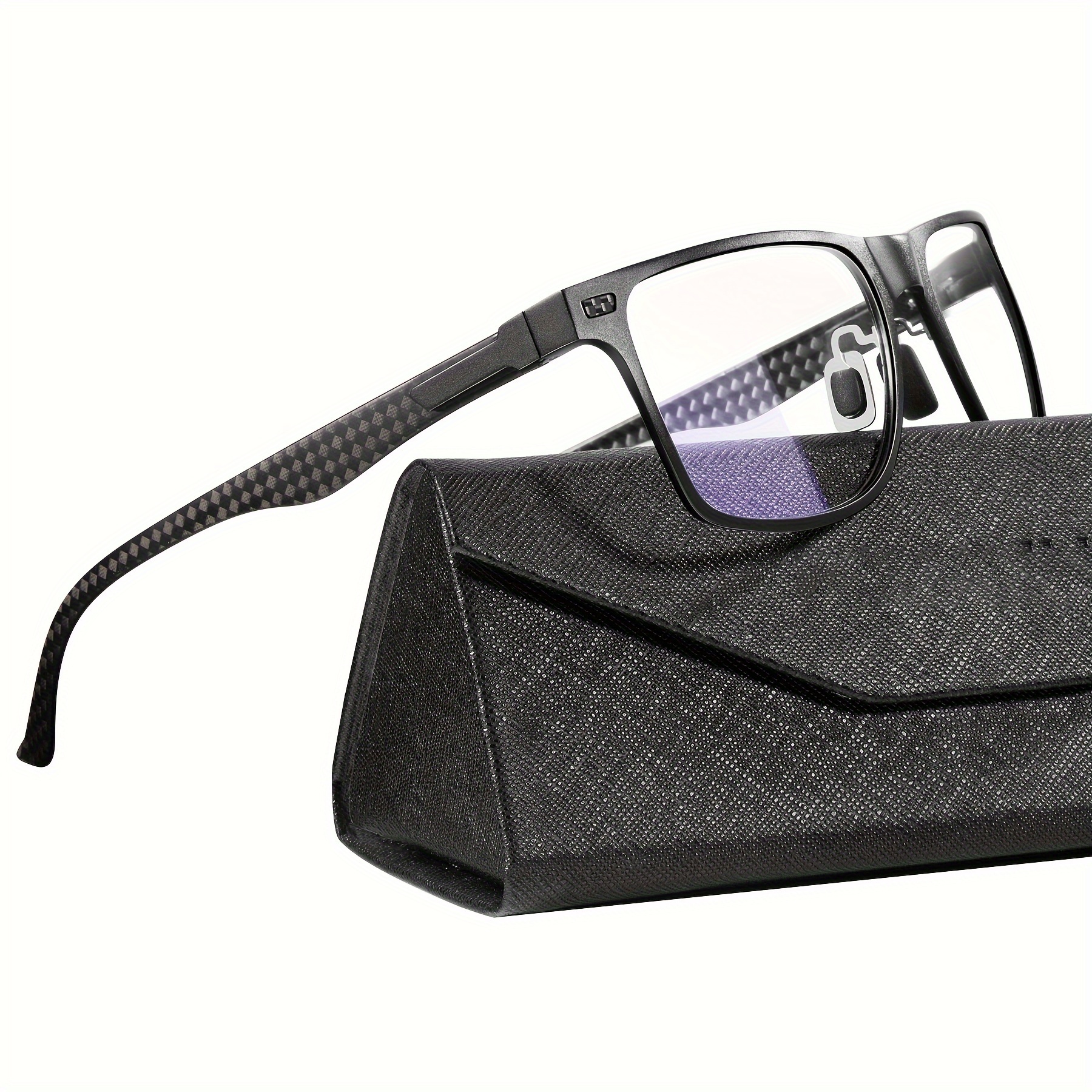 CASUAL LARGE FRAME CARBON FIBER PATTERN COLOR CHANGING MULTI-FOCAL READING GLASSES