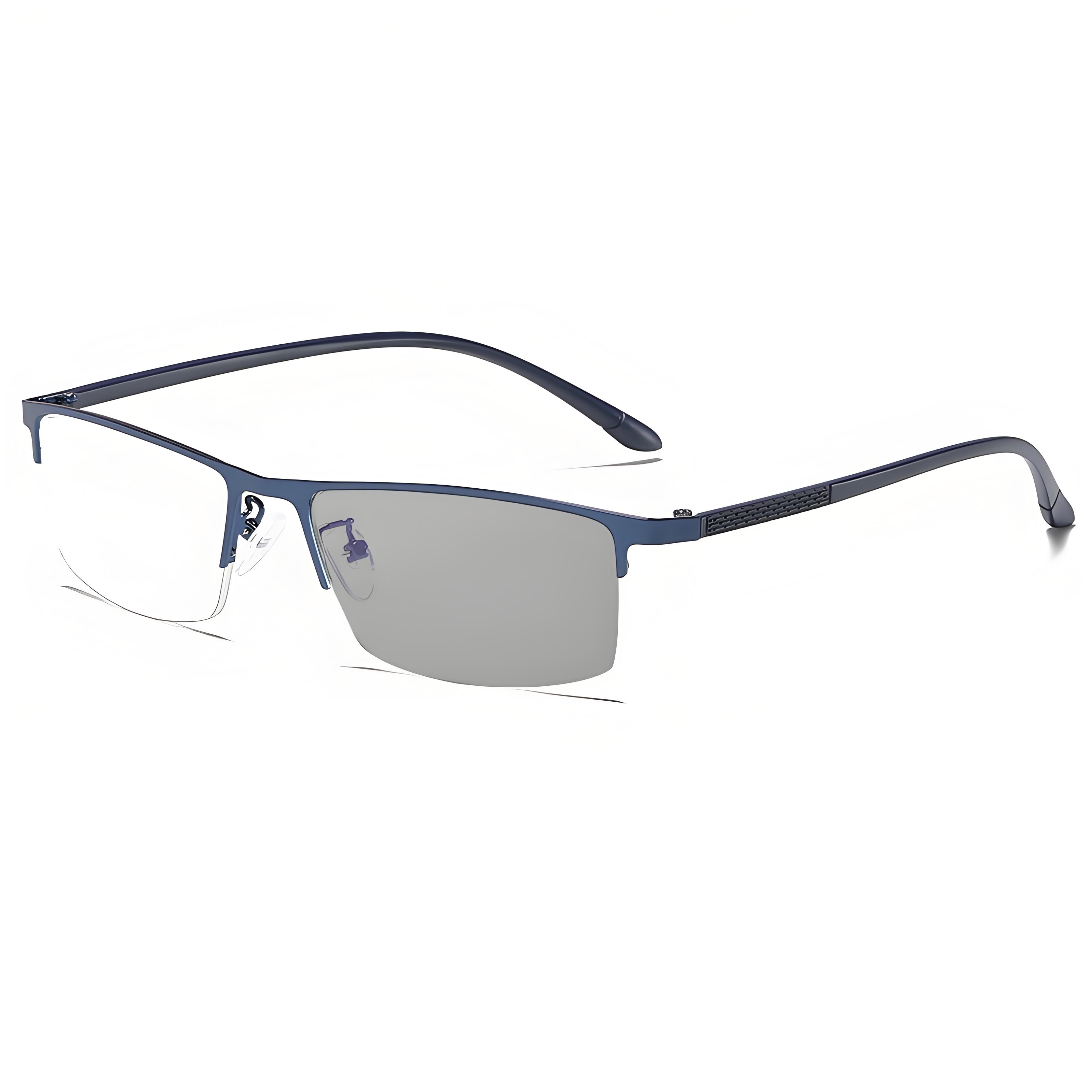 CLASSIC SEMI-RIMLESS PHOTOCHROMIC MULTIFOCAL READING GLASSES FOR MEN