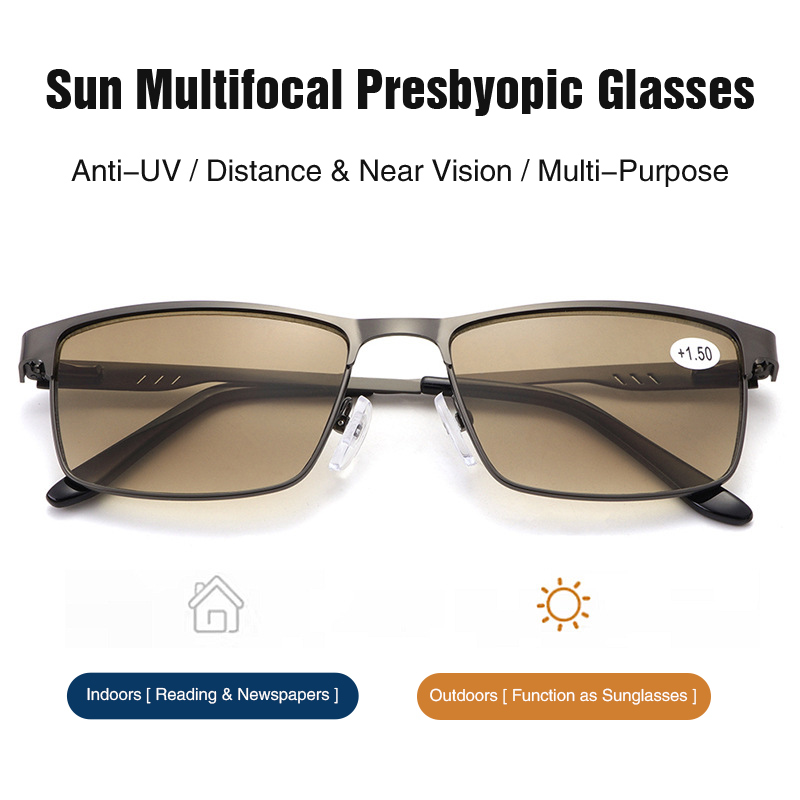 METAL FULL FRAME FASHION PROGRESSIVE READING GLASSES