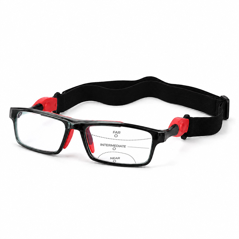 MEN’S PROTECTIVE SPORTS READING GLASSES WITH ADJUSTABLE ELASTIC STRAP
