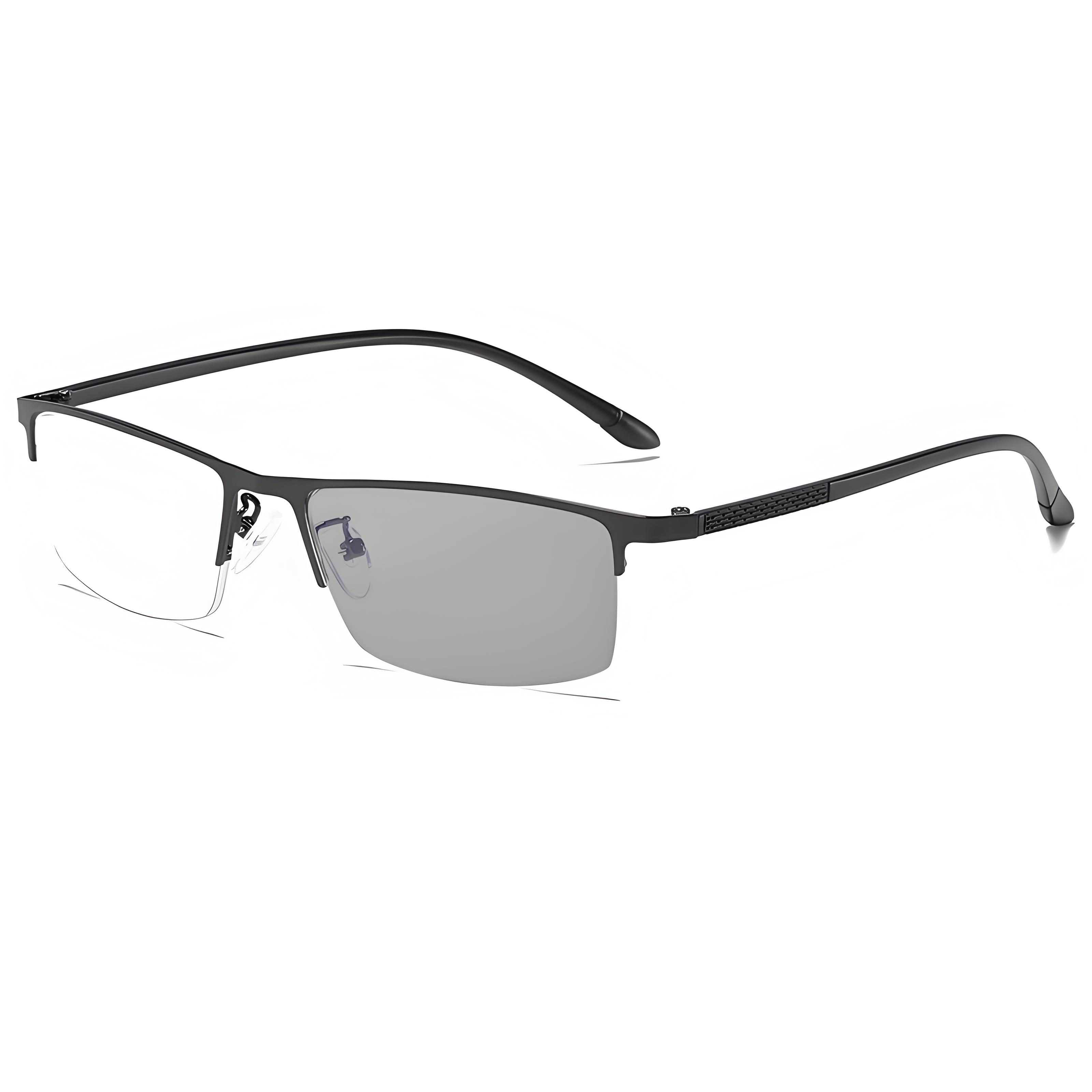 CLASSIC SEMI-RIMLESS PHOTOCHROMIC MULTIFOCAL READING GLASSES FOR MEN