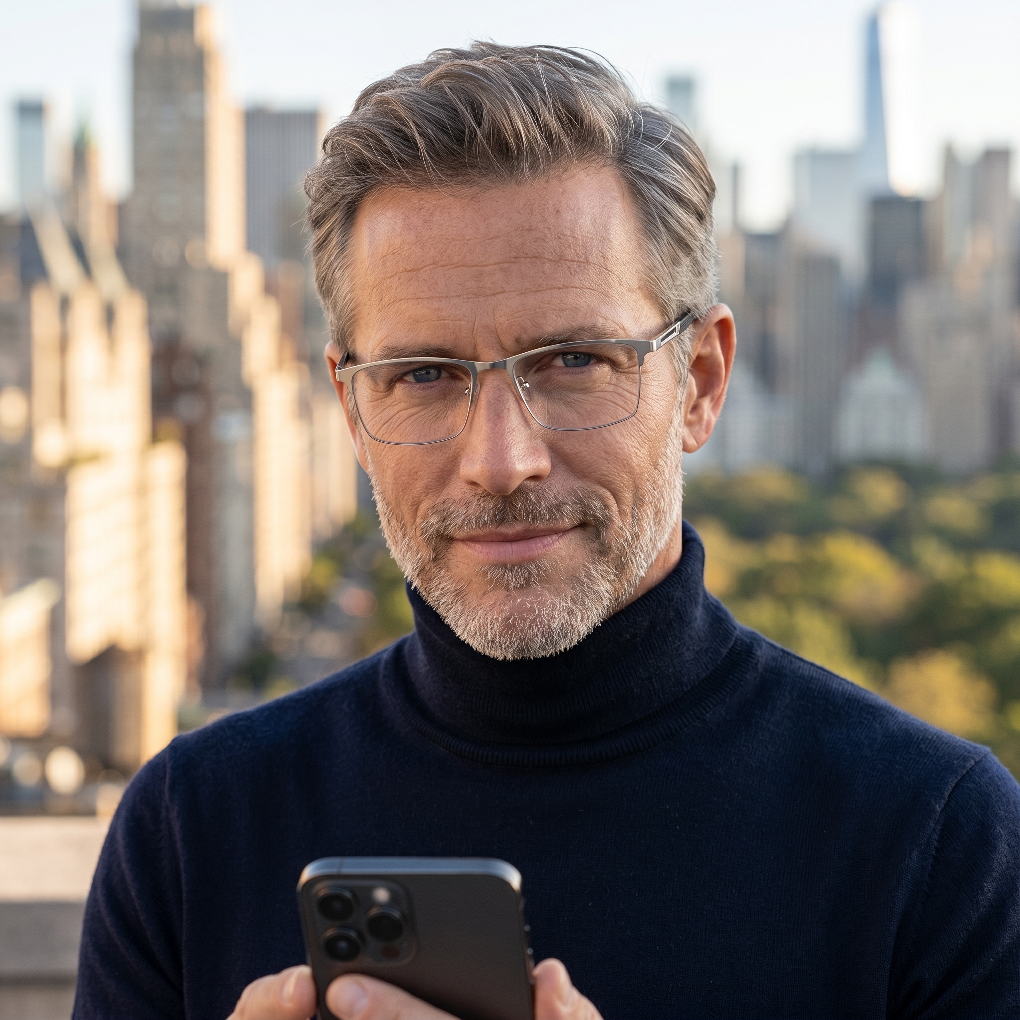 MEN'S RETRO HALF-FRAME ANTI-BLUE LIGHT READING GLASSES