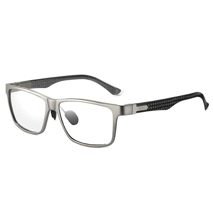 CASUAL LARGE FRAME CARBON FIBER PATTERN COLOR CHANGING MULTI-FOCAL READING GLASSES